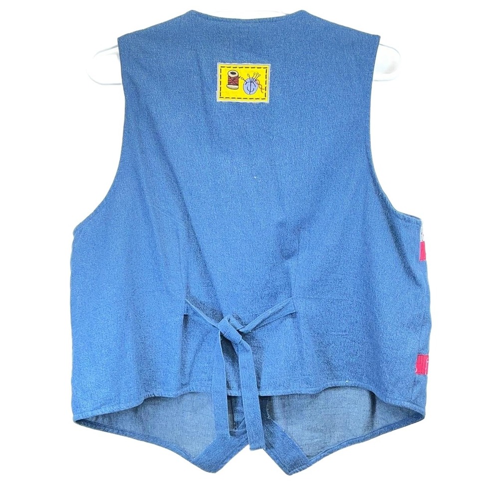 Vintage Bobbie Brooks Woman Cotton Sewing Cottage Granny Core Vest‎ 18W 20W - Picture 2 of 8